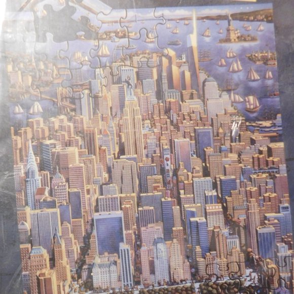 Eric Dowdle Folk Art New York City Puzzle with Suitcase 1000 Pieces BRAND NEW - Picture 6 of 6